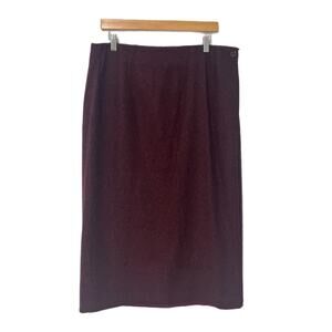 Vintage G.H. Bass & Co. 100% Wool Wrap Midi Skirt Size 16 Maroon ClasicOld Money